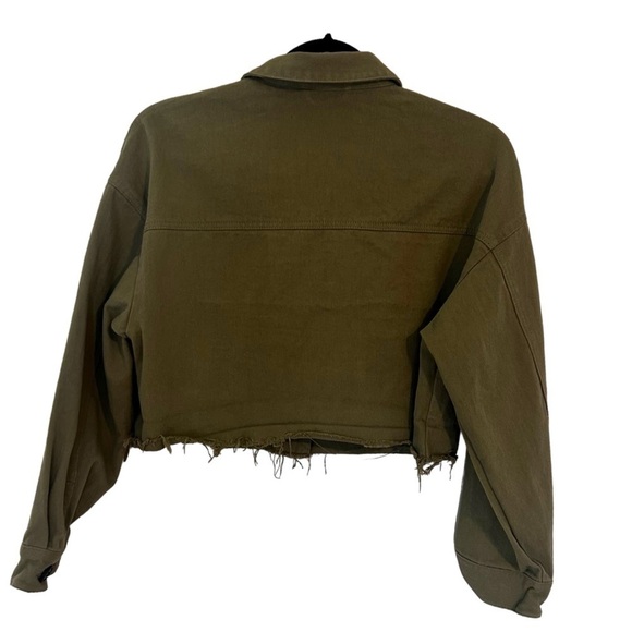 Zara Women's Cropped Green Jacket - Picture 5 of 10